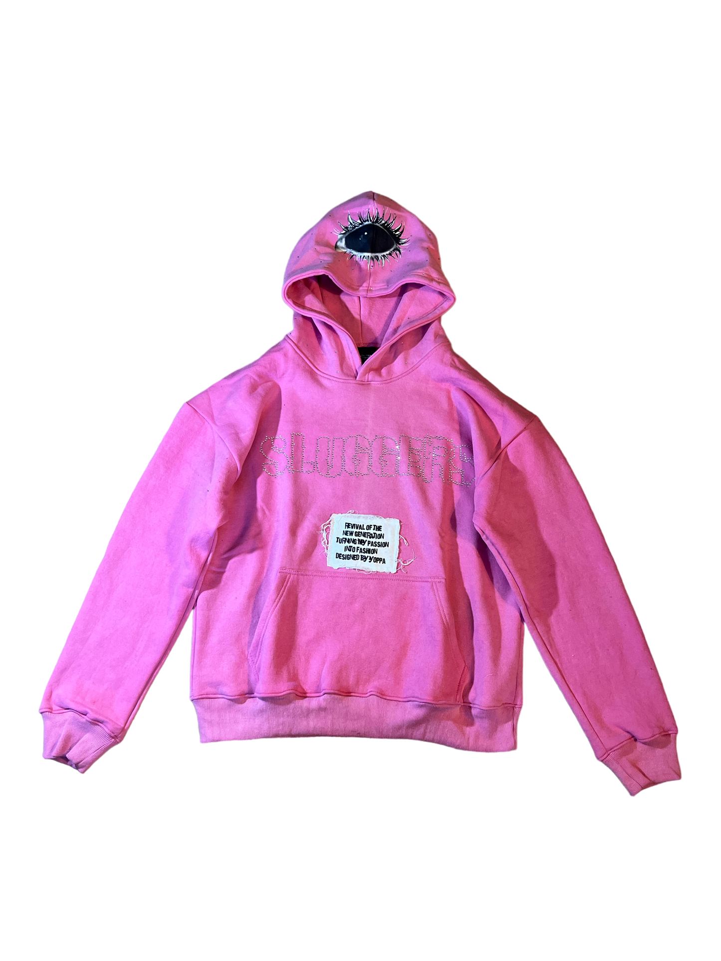 EYE RHINESTONE HOODIE (PINK)