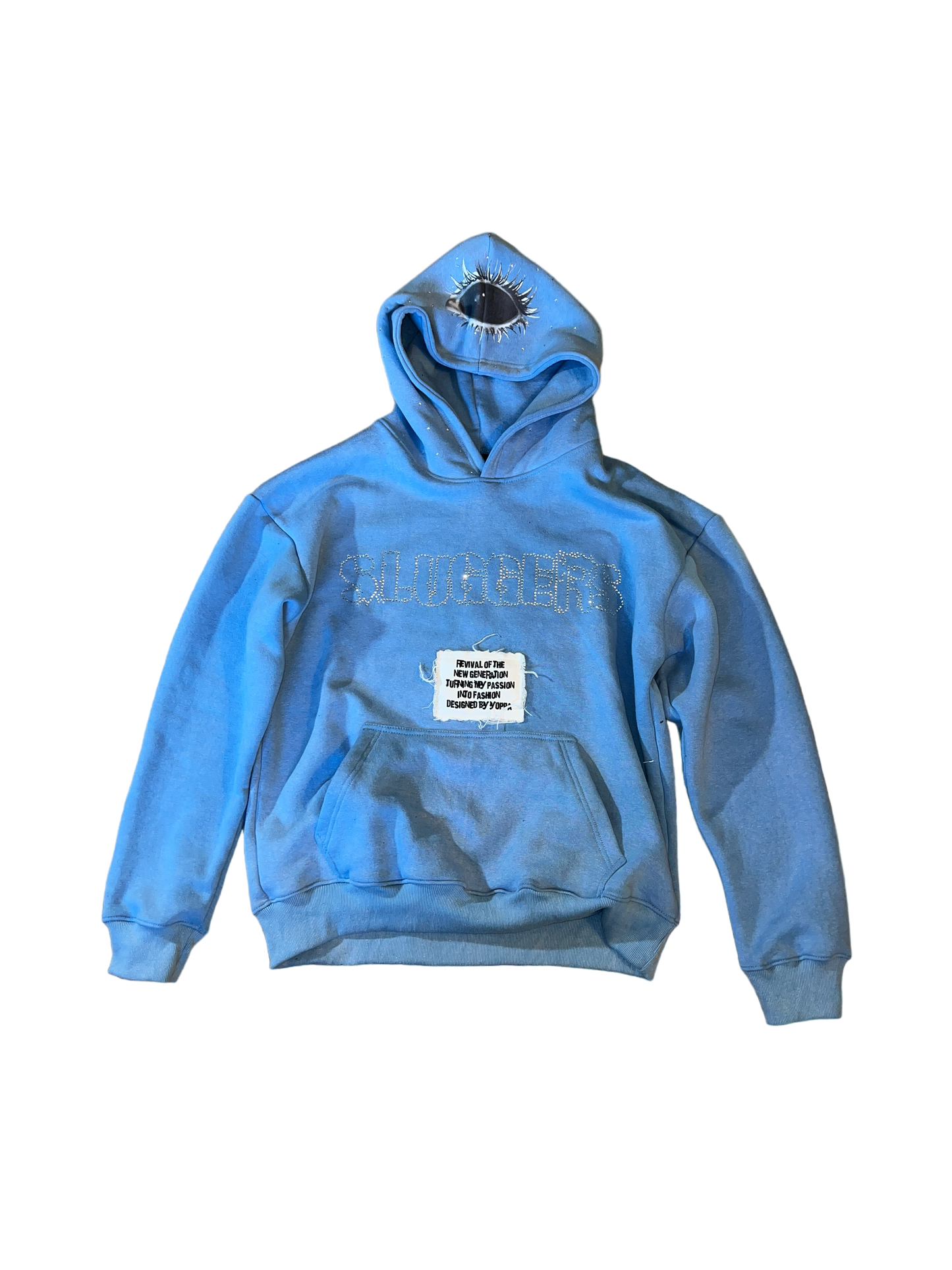 EYE RHINESTONE HOODIE (BLUE)