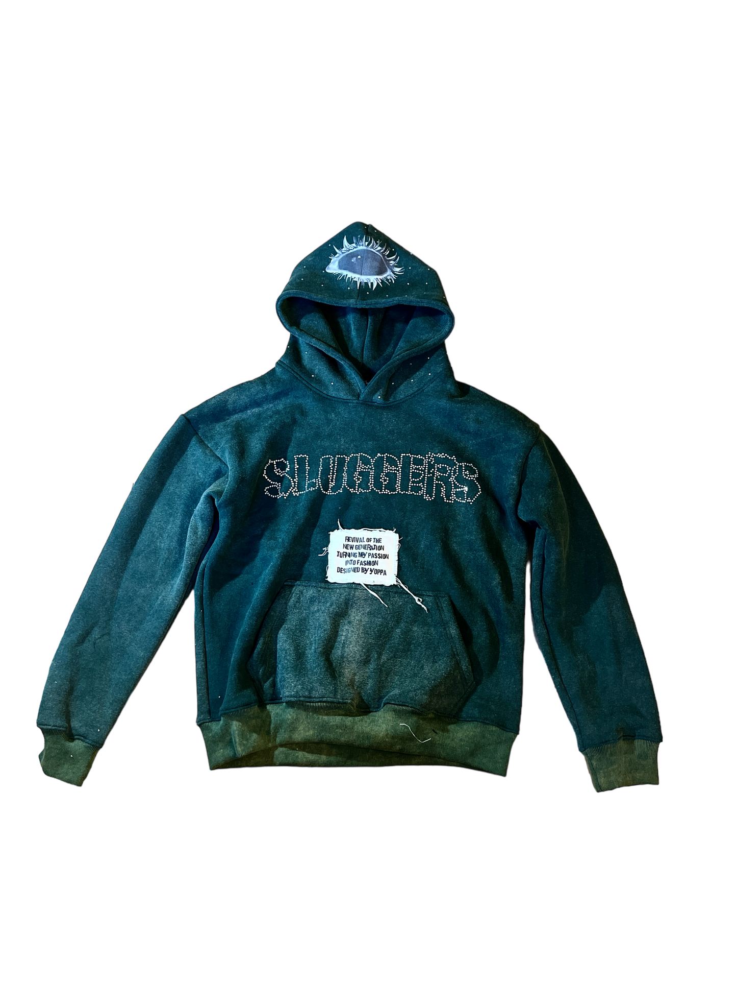 EYE RHINESTONE HOODIE (GREEN)
