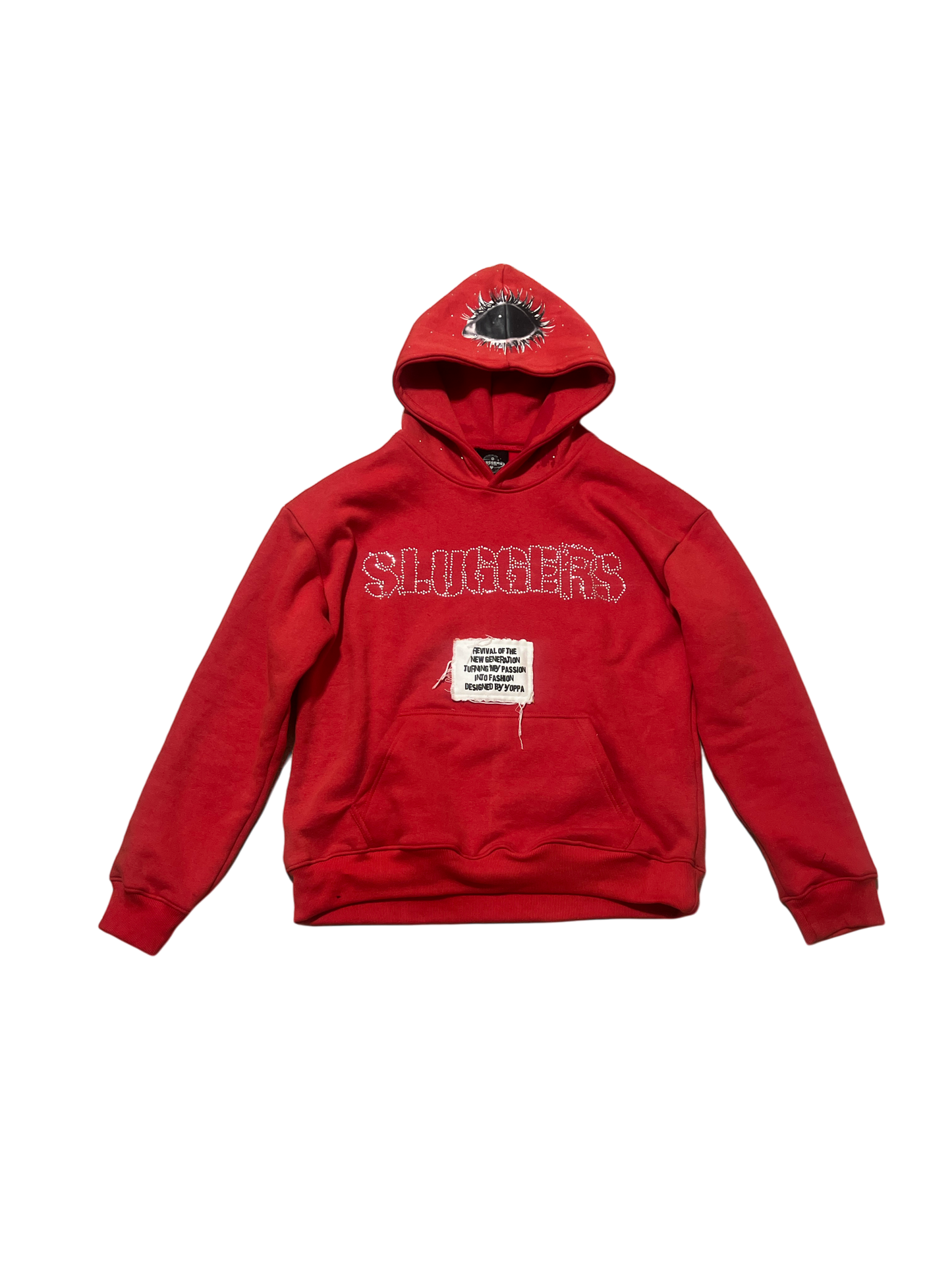 EYE RHINESTONE HOODIE (RED)