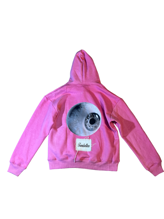 EYE RHINESTONE HOODIE (PINK)