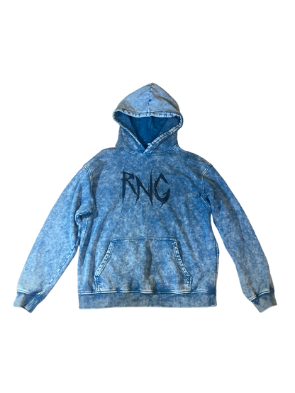 RNG ZOMBIE FACE OVERSIZED HOODIE (ACID WASH BLUE)