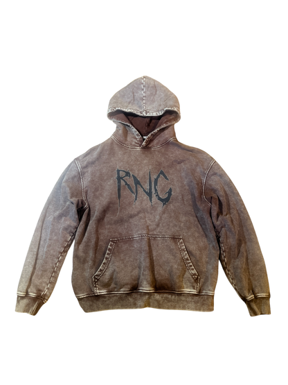 RnG ZOMBIEFACE OVERSIZED HOODIE (BROWN ACID WASH)