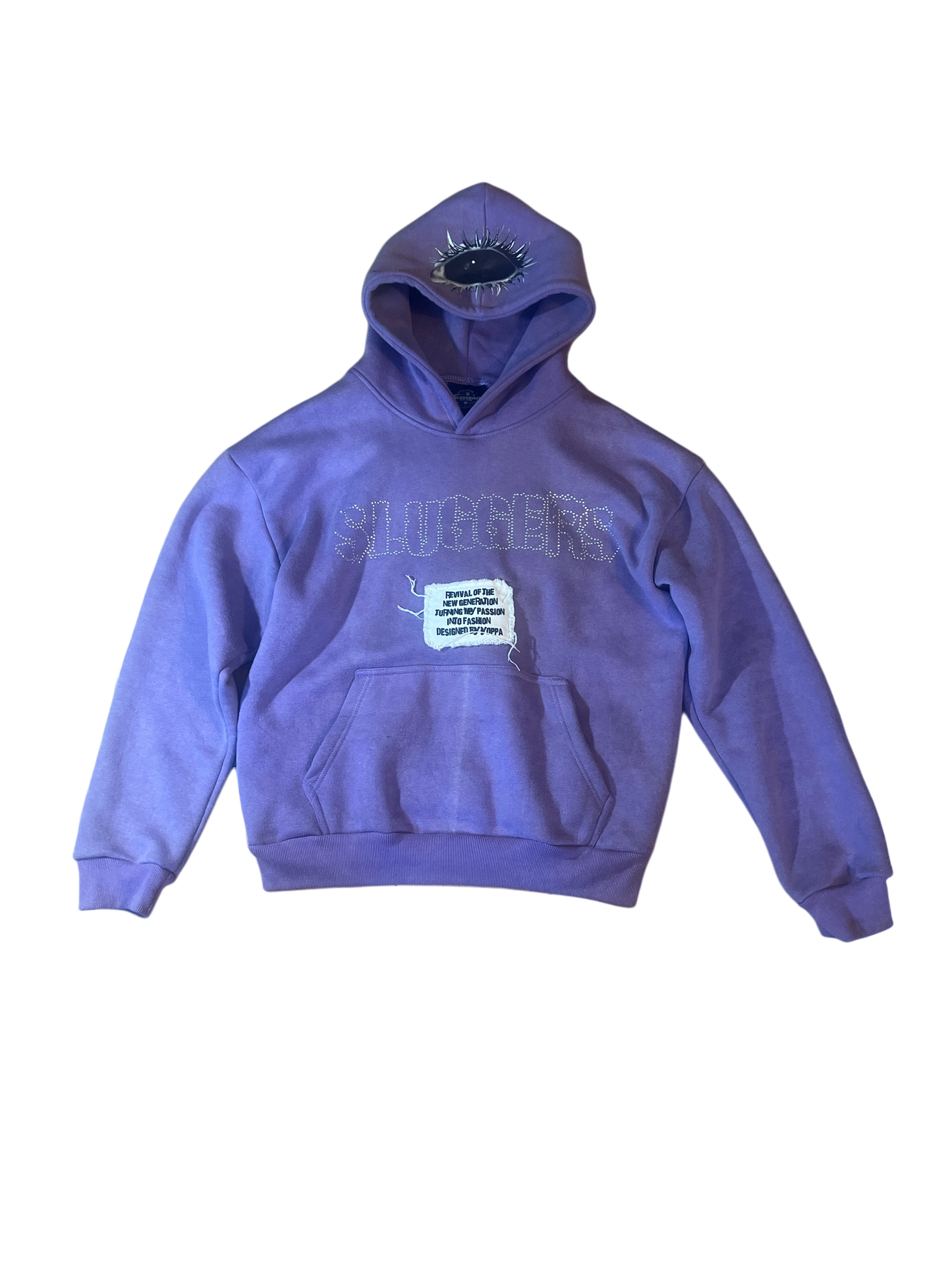 EYE RHINESTONE HOODIE (PURPLE)