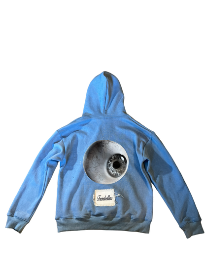 EYE RHINESTONE HOODIE (BLUE)